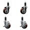 Service Caster 3.5'' Maroon Poly Wheel Swivel 1-1/4'' Expanding Stem Caster Set 2 Brakes, 4PK SCC-EX20S3514-PPUB-MRN-2-TLB-2-114 - alternate 1